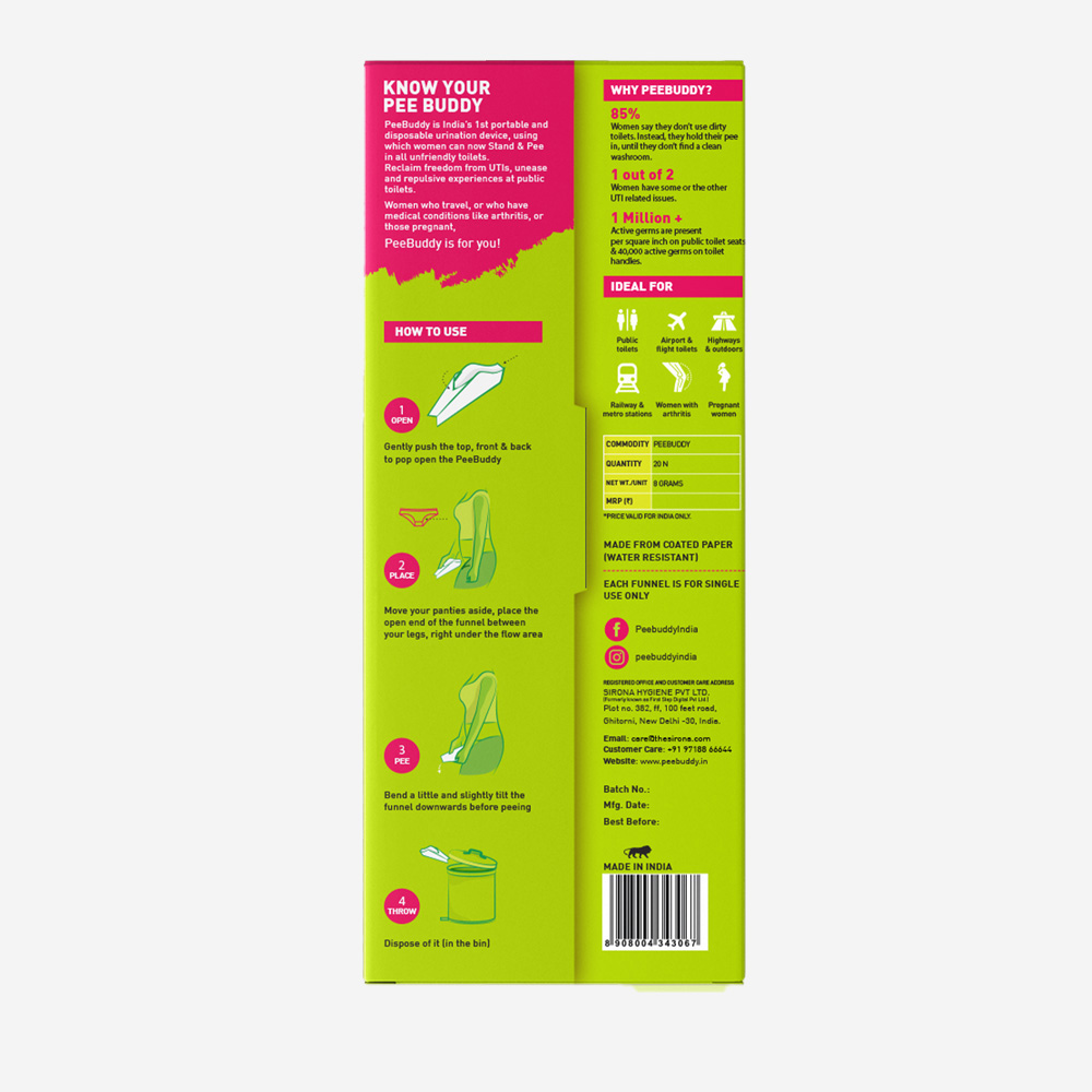 Peebuddy Female Urination Device - 20 Funnels