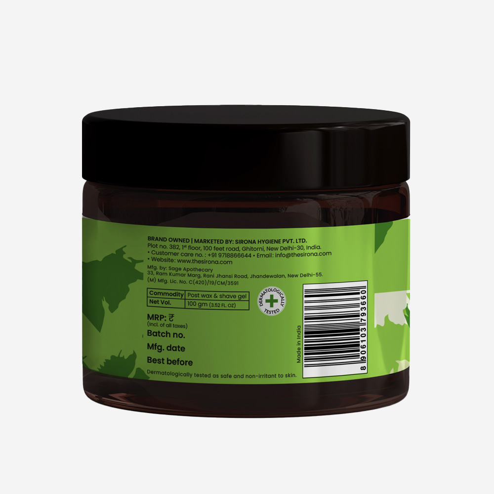 Sirona Natural Mineral Oil Free Post Shave Gel - 100 Gm