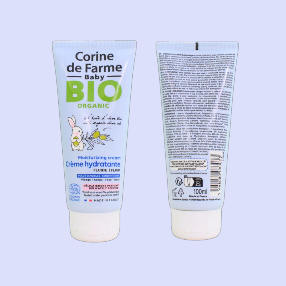 Corine De Farme Baby Bio Organic Fluid Face & Body Moisturizing Cream 100Ml