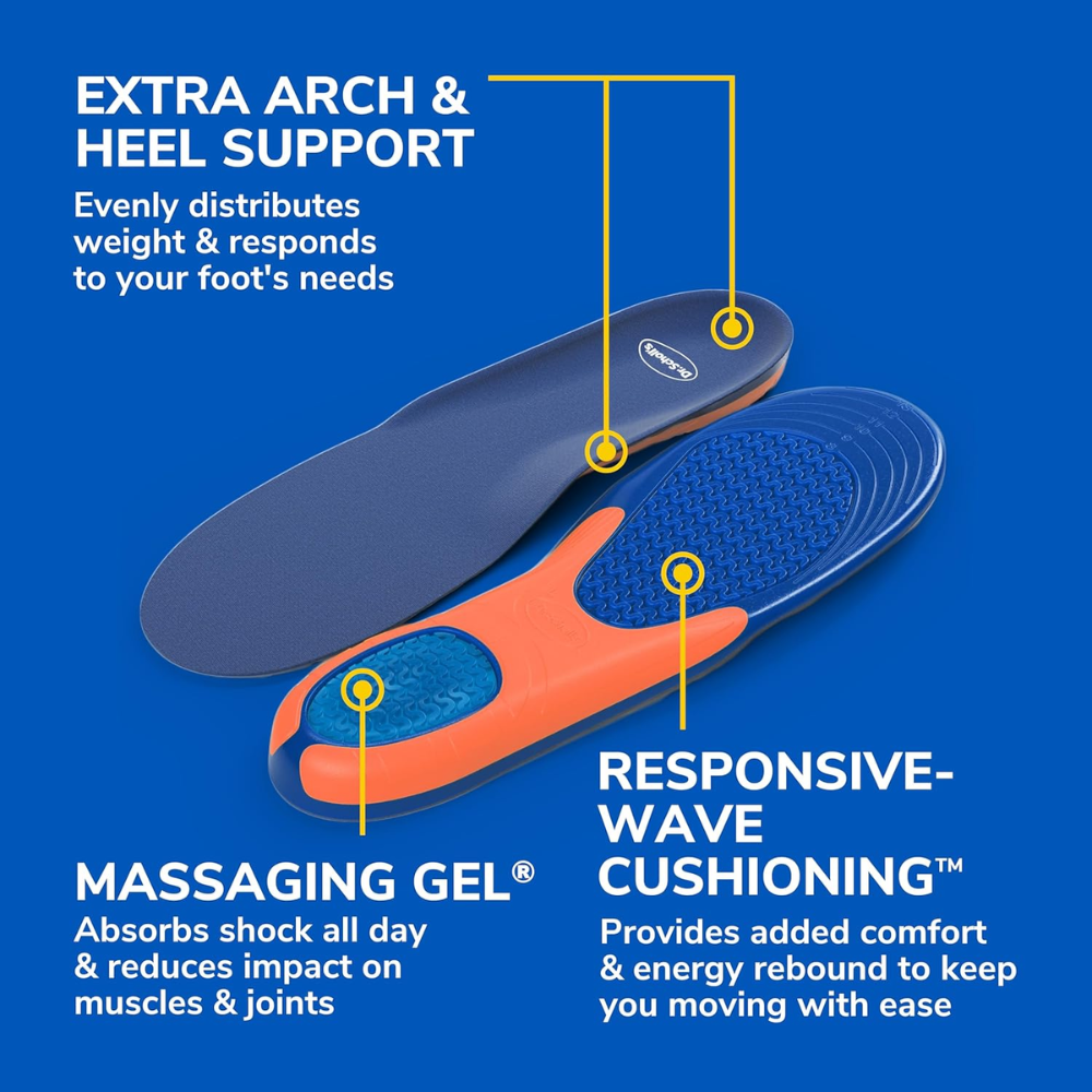 Dr.Scholl's Extra Comfort All-Day Insoles With Massaging Gel Men's 1Pair