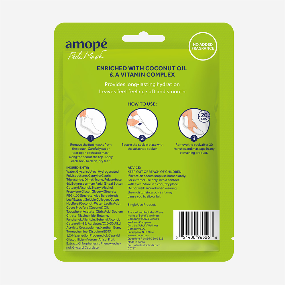 Dr Scholl's Amope Pedi Mask 20-Minute Foot Mask - Coconut Oil 30ML