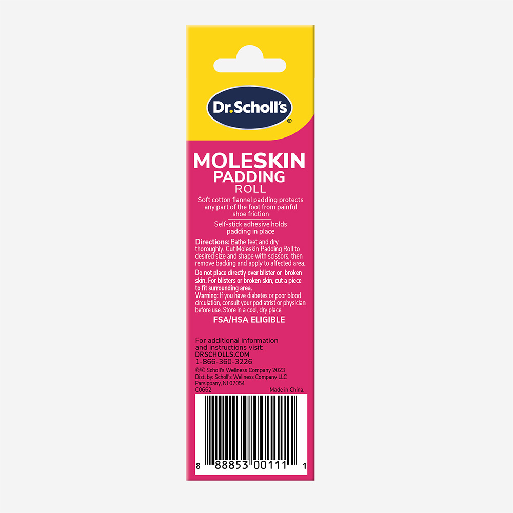 Dr.Scholl's Moleskin Plus Roll, 24" X 4 5/8"