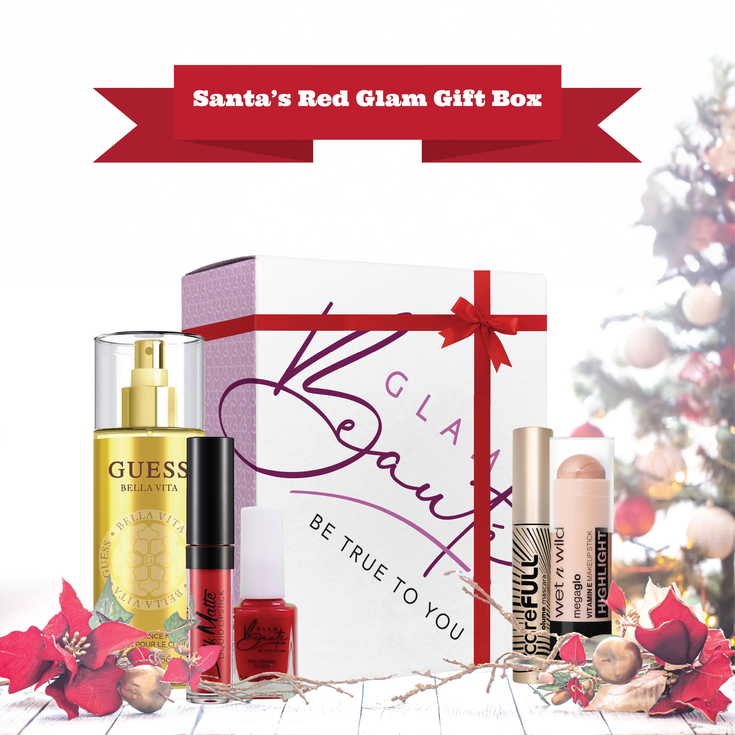 Glambeaute Christmas Value Pack_Santa’s Red Glam Box
